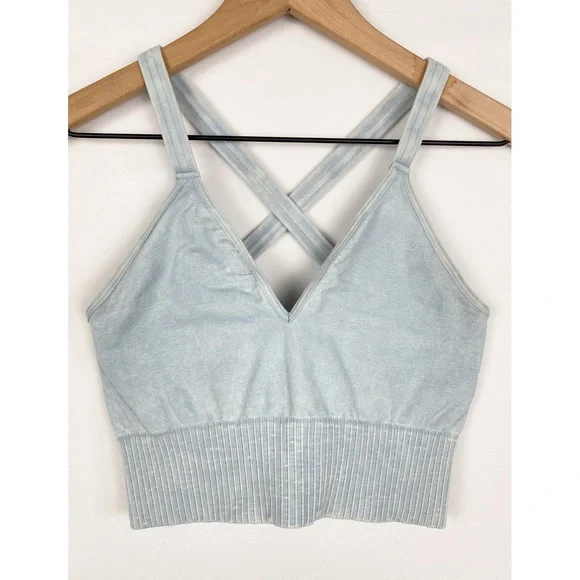 Free People Movement Good Karma Crop Tank, Ice Grey Blue - Size M/L - Picture 4 of 9